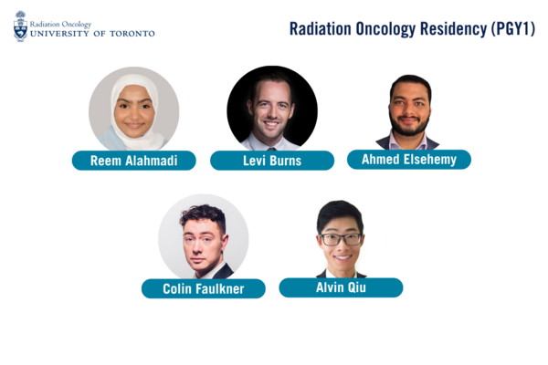 Welcome to Our New Radiation Oncology Residents (PGY1) 2024 - Drs. Alahmadi, Burns, Elsehemy, and Faulkner. 