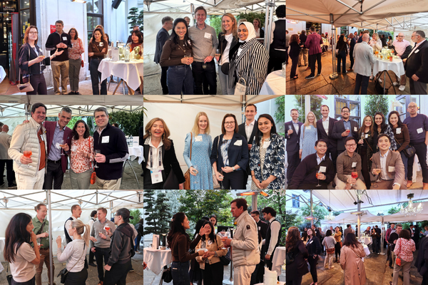 Photo collage of UTDRO Alumni Reception at ESTRO 2025