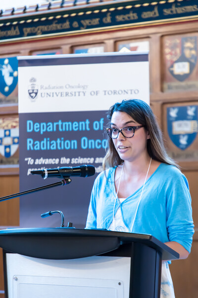 Sarah Aubert, Chief Physics Resident, spoke on behalf of her colleagues in the Medical Physics Residency Program.