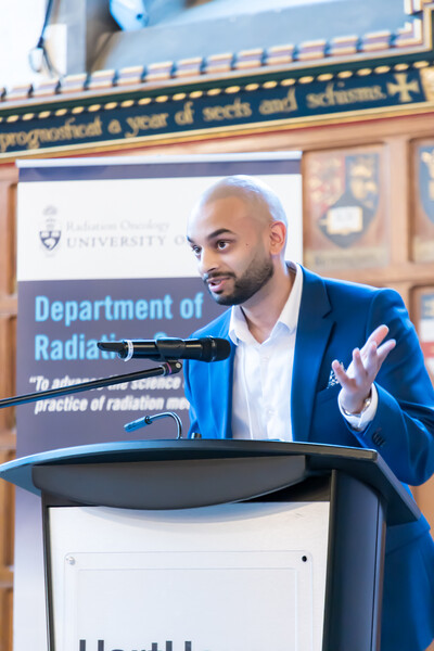 Jason Fernandes, Chief Radiation Oncology Resident, spoke on behalf of his classmates in the Radiation Oncology Residency Program.