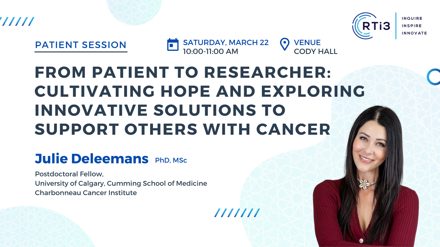 RTi3 2025 Patient Session Speaker Julie Deleemans