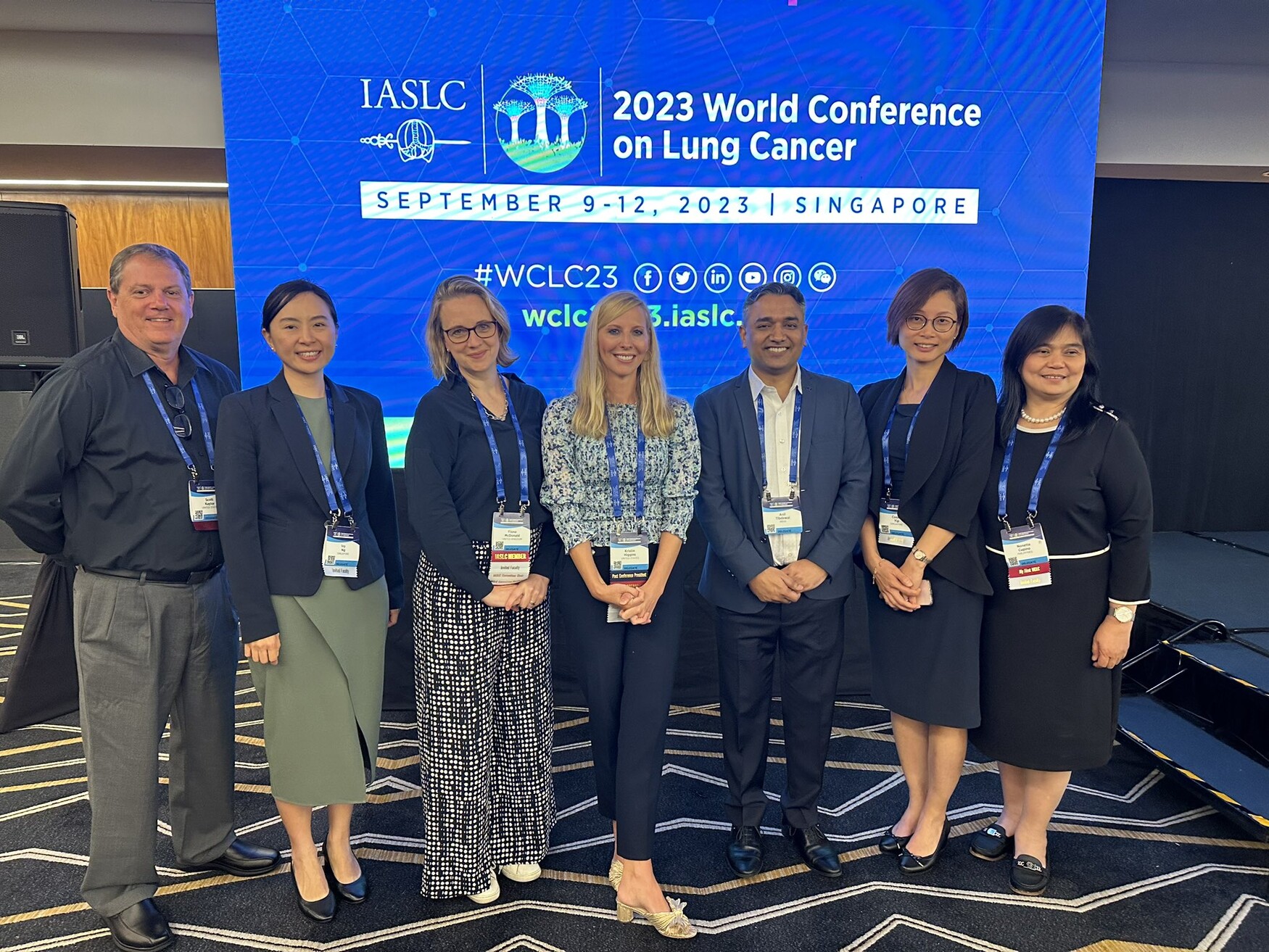 Dr. Anil Tibdewal (the third from the right) as faculty in the Radiotherapy Contouring Workshop at the World Conference on Lung Cancer (WCLC) 2023 in Singapore.